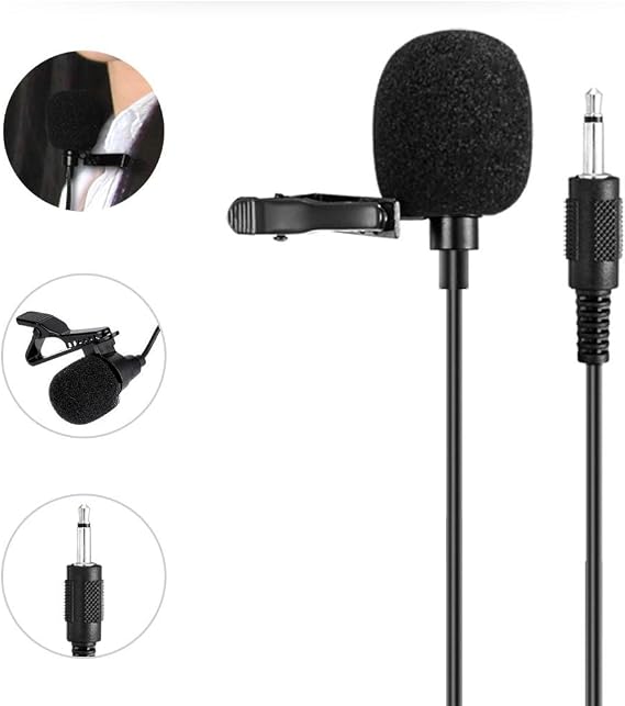 WinBridge Clip-on Lavalier Microphone for Voice Amplifier, 3.5mm Wired Mic