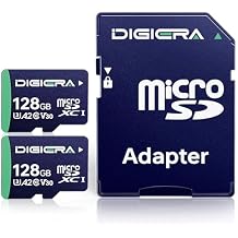 DIGIERA 128GB CT100 microSDXC UHS-I Memory Card with Adapter - up to 100MB/s, C10, U3, V30, 4K UHD, A2, Micro SD Card for Smartphones, Tablets, Cameras, Gaming Consoles, and Drones (2 Pack)