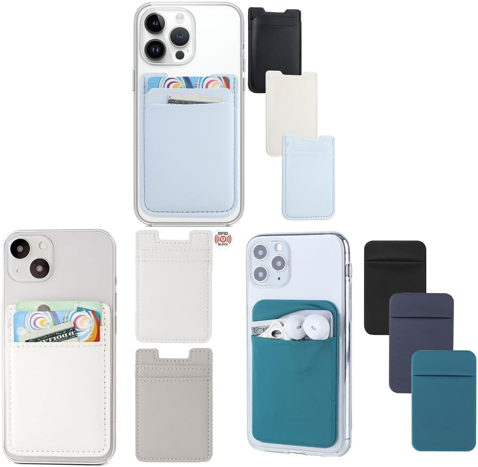 3pc Blue&White&Black2pc White&Grey RFID Phone Wallet3pc Teal&blue grey&black phone wallet
