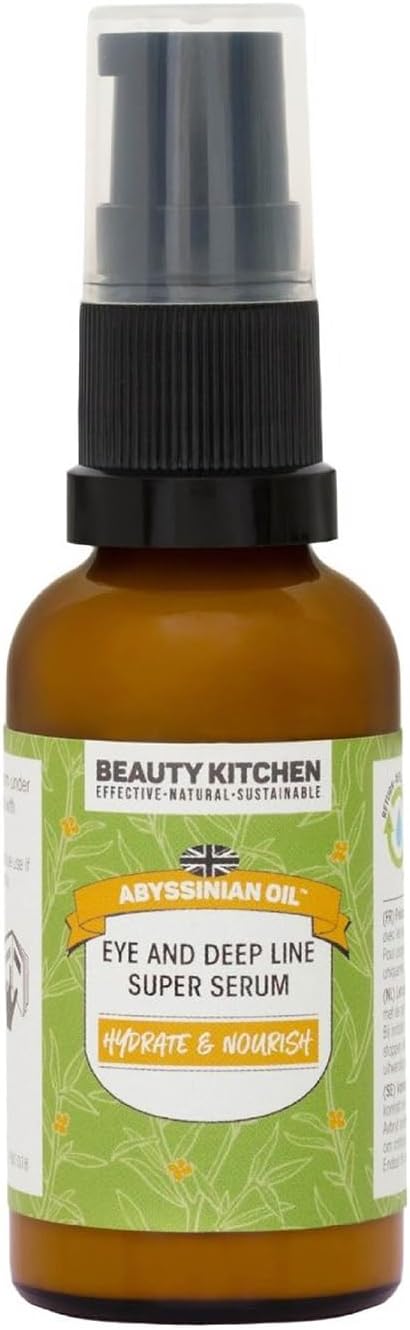 Beauty Kitchen - Hydrating Abyssinian Oil Super Serum for Eye & Deep Lines 30ml - Anti Aging Eye& Anti-Wrinkle Serum - Targets Deep Lines & Wrinkles - Vegan/Cruelty Free