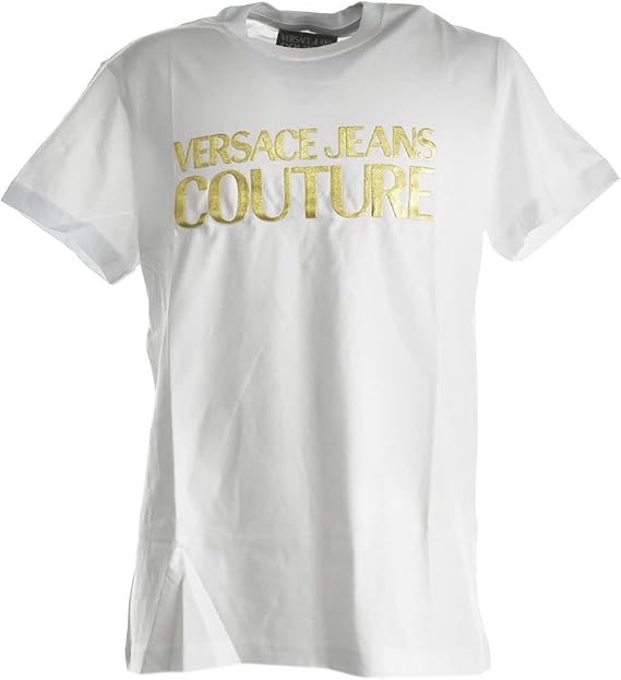 Versace Jeans VERSACE JEANS COUTURE T-shirt, Short Sleeve, Men's Logo WHITEWhite 71GAHT04 G03 M Parallel Import