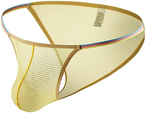 Ctreela Mesh Underwear for Men, Sexy Bulge Pouch G-String, Breathable Bikini Briefs, Low Rise Thong, Hipster Panties