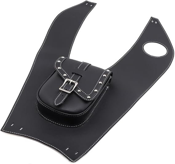Motorcycle Black Artificial Leather Tank Cap Panel Cover Pad Bag For Kawasaki Vulcan VN 500 800 900 1500