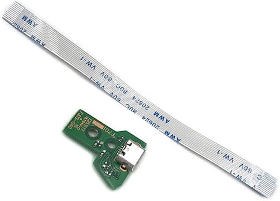 Replacement USB 12pin Charging Port Socket Triangle Board Charger PCB Board with 12pin Flex Ribbon Cable for PS4 JDS-040 PS4 040 Controller 1