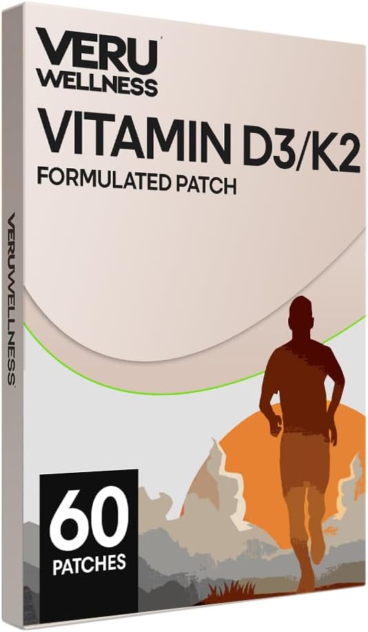 Veru Wellness D3/K2 Essential Patch - Vitamin D3 & K2, 60 Count
