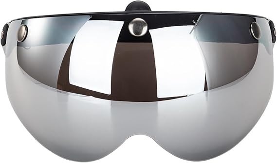 Motorcycle Retro Pilot Style Standard 3 Snap Button Visor Up Down Open Face Helmet Windshield 3 Buckle Safe