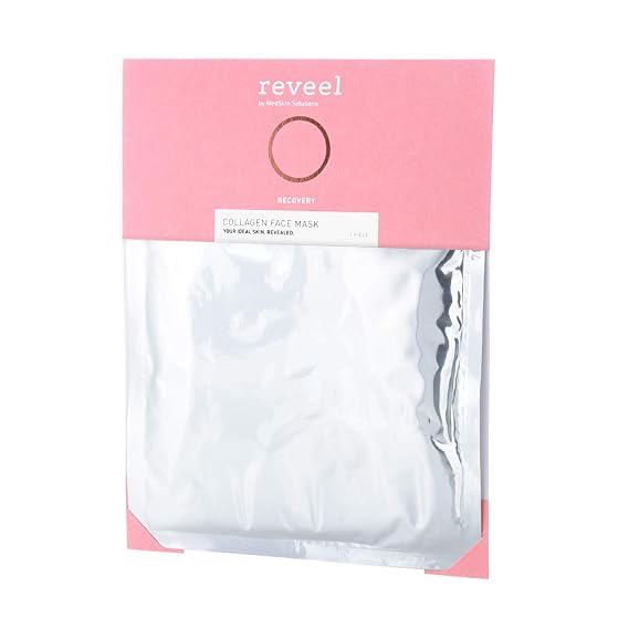 Collagen Face Mask by reveel - Facial Mask sheet with collagen for a soother & smoother skin Collagen Mask to reduce fine lines & wrinkles for Women and Men