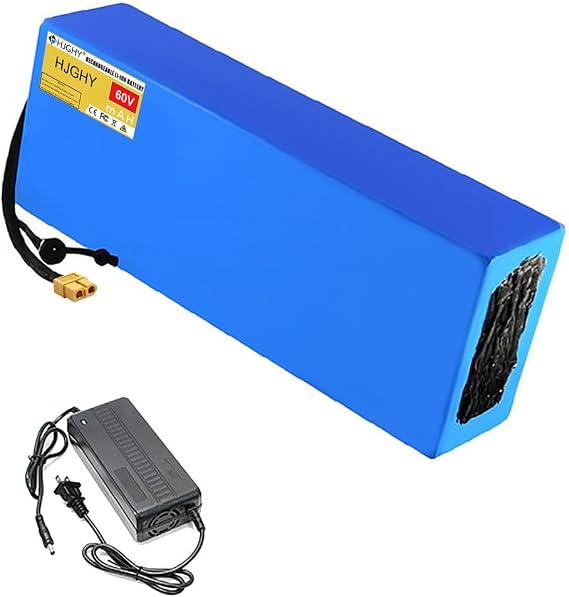 60V 12Ah 15Ah 20Ah 25Ah 30Ah Lithium Battery Pack 60V Rechargeable Battery with Charger 60 Volt PVC Lithium Battery for 720W-1800W Motor Kits