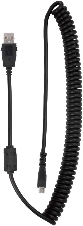 ECS Compatible for SpeechMike Premium and SpeechMike III Curly Cord USB Type A to USB Mini A with Lock