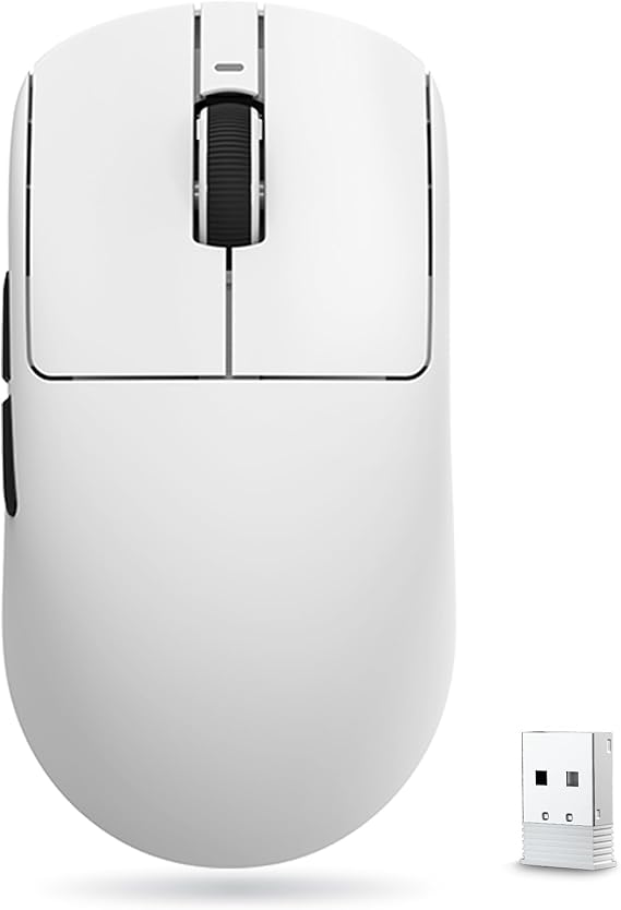 ATK VXE Dragonfly R1 Serisi Kablosuz Oyun Faresi - Ultra Hafif (48-55 g), PixArt PAW3395/3395 SE Sensörü, 26.000'e kadar ayarlanabilir DPI (R1 SE+, Beyaz) | 55 g ultra hafif, PAW3395 SE sensörü, 18.000 DPI, 1.000 Hz, 2,4 GHz/BT/kablolu, 70 saat. Pil ömrü, PC/Mac – Beyaz