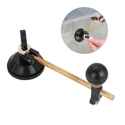 ZJchao Compasses Type Glass Cutter, 6 Wheel Compasses Circular Cutting Cutter with Suction Cup Circle30CM
