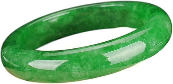 Natural Burmese Jade Bangle Bracelet for Women Genuine Green Jadeite Jewelry Gift for Grandma with Certificate (Size : 52mm)