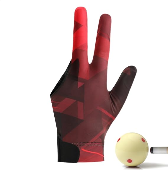 Billiard Glove - Pool Glove Billiard Left Hand - Pool Gloves, 3 Fingers Show Billiard Gloves for Men, Lightweight Billiard Equipment for All Play Positions and Styles