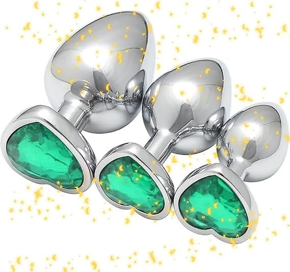 Stainless Steel Heart-Shaped Endurance Set (Small+Medium+Large), Tapered Sports Accessory - D2 (Green)