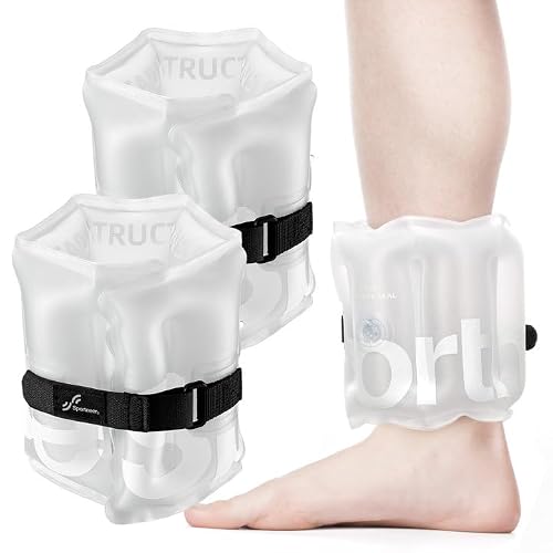 Inflatable Aquatic Cuffs Exercise Equipment: Sportneer Water Aerobics Float Ring with Adjustable Webbing Pool Exercise Workout Set Water Ankle Buoyancy Ring for Swimming Pool Fitness Training