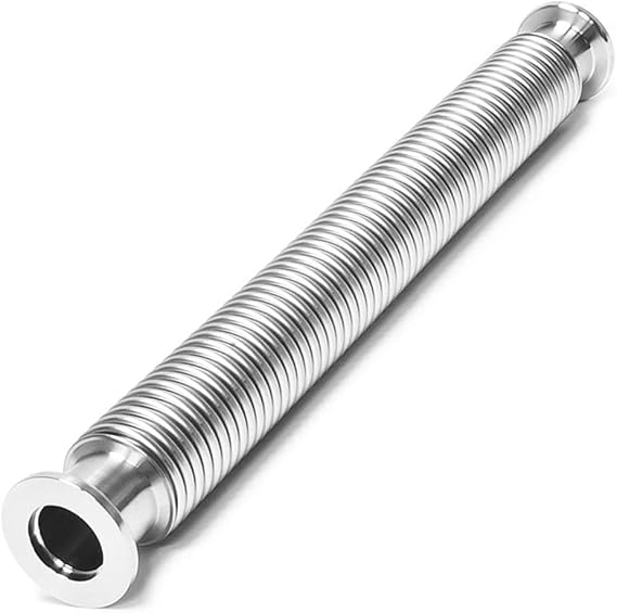 Vacuum Bellows Hose Metal KF-50,ISO-KF Flange Size NW-50, 304 Stainless Steel, Vacuum Corrugated Bellows Pipe Tube (1500mm/59.05 inch)
