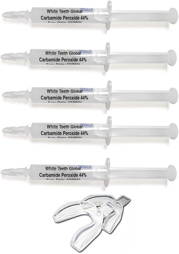 Teeth Whitening Gel Syringe Dispensers 44% Carbamide Peroxide, Tooth Bleaching Gel Multiple Quantities Available and Size Available (3 ml, 5)