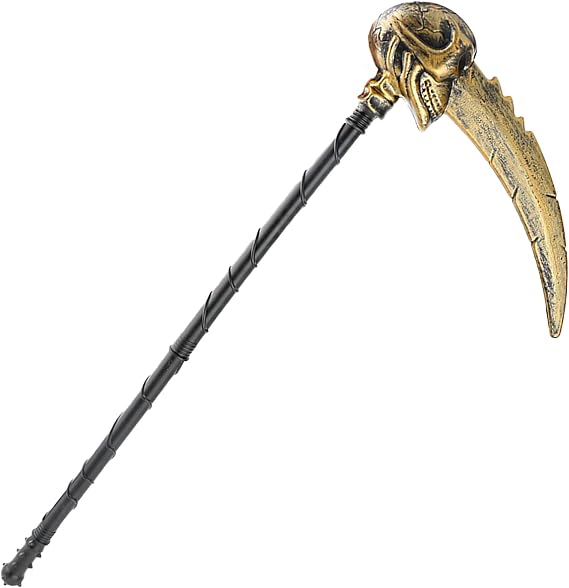 Boieo Halloween Grim Reaper Scythe Costume Prop, Detachable Plastic Weapon
