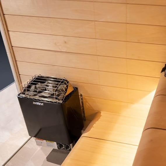 Harvia KIP60B, KIP Series 6kW Sauna Heater, Built-in Controls, Black Series