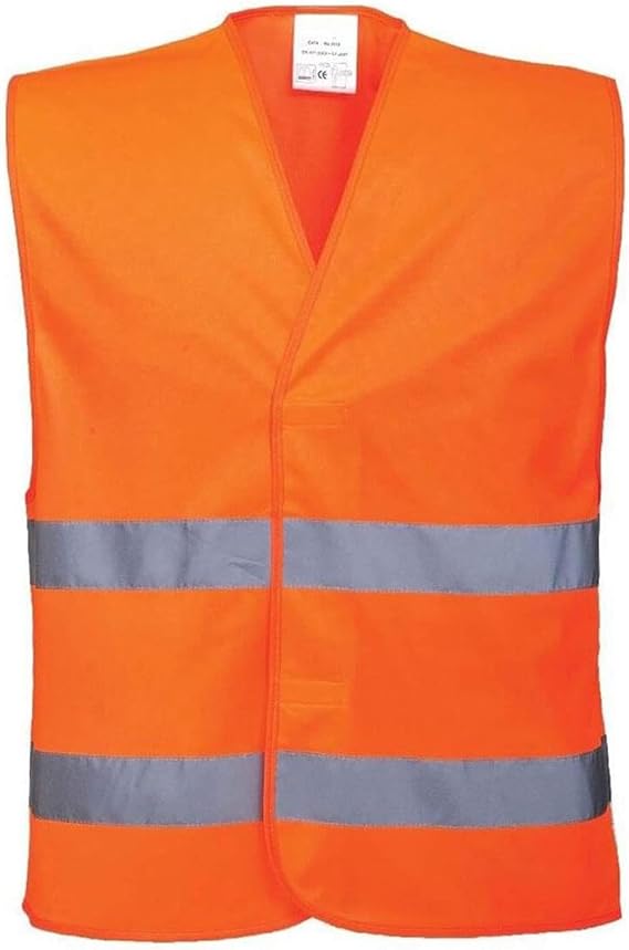 Warning Vest Orange Duty Worker Safety Vest with Phosphor 5 Cm Reflector