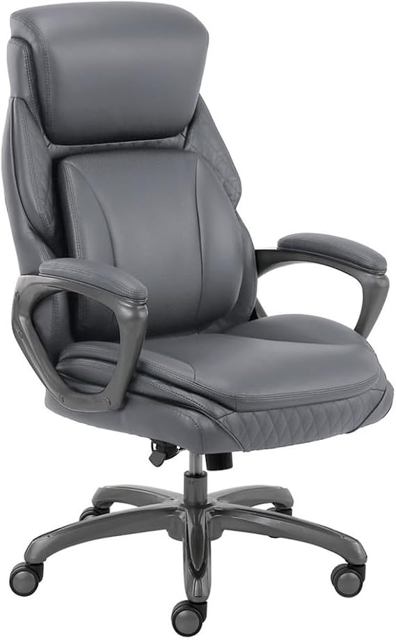 NBF Big and Tall Chair Seating with Lumbar Support & Tilt Function, Gray