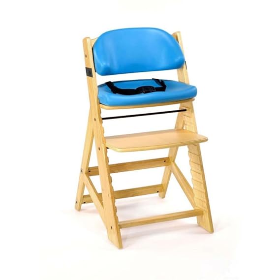 Keekaroo Height Right Kids High Chair with Comfort Cushions, Natural/Aqua (0055204KR-0002)