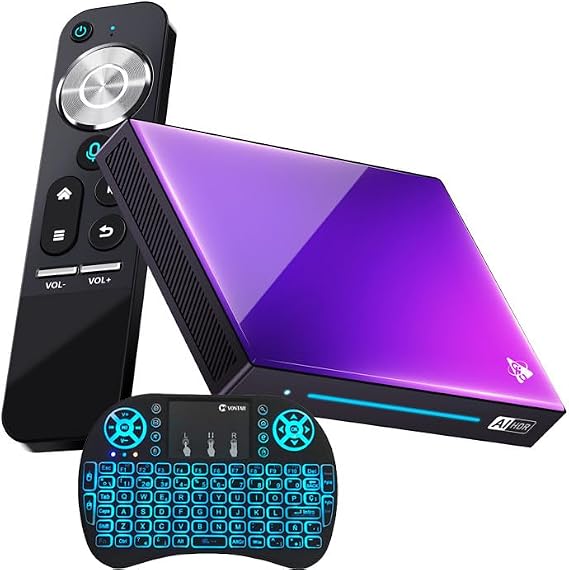 CHROX Android TV Box 14.0, H96MAX M9 8GB RAM 128GB ROM RK3576 Quad Core Chip, 4K/8K WIFI 6 2.4GHz/5GHz Dual WIFI BT 5.0 3D HDR10 Support Wireless Mini Keyboard, 4gb+32gb
