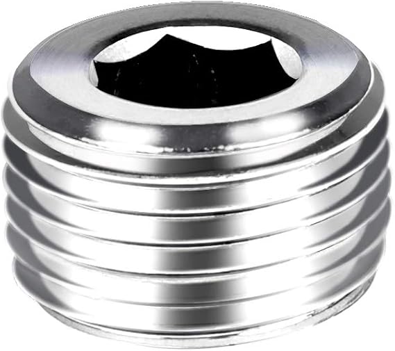 Joywayus Stainless Steel Internal Hex Countersunk Thread Socket Pipe Plug 1"NPT Male