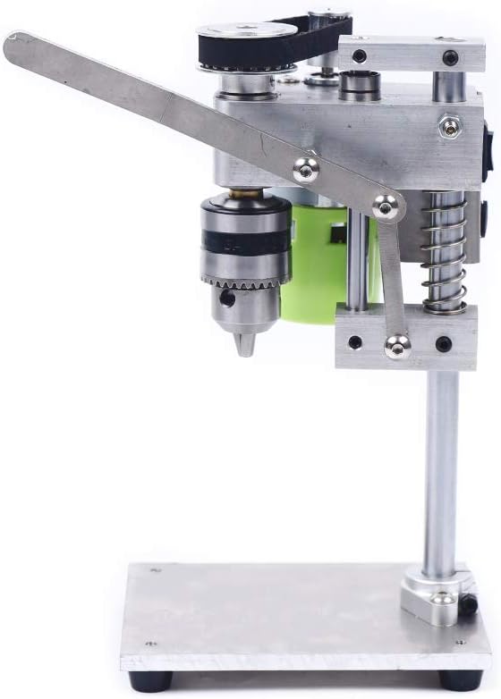 110V DIY Mini Tabletop Drill Press, 2 Speed Wood Metal Work Craft Bench Small electric Drilling Machine Stand Workbench for Metal Drilling, Plastic Drilling, Wood Drilling, Make Beads