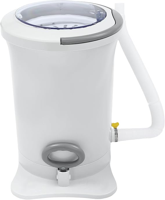 Manual Clothes Dryer Dehydrator, Hand Crank Wringer Portable Mini Dehydrator, Non-Electric Pull Cord Spin Laundry Wringer, Small Washer for RV, Camping (White)