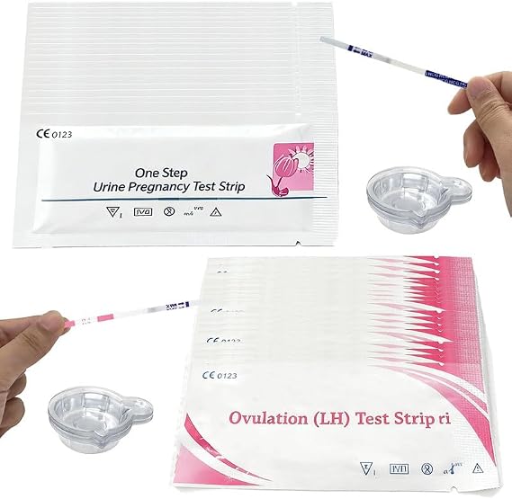 40 Counts LH Ovulation & Pregnancy Test Strips & 40 Cups for Fertility Women | Strips Fertility Test Kits for Accurately Track | Bulk High Sensitivity for Home Use | Individually Wrapped