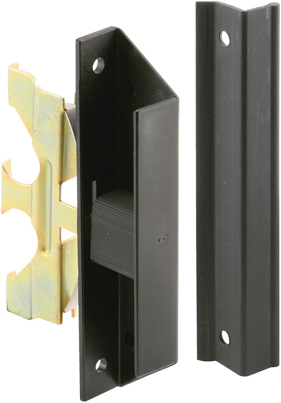 Prime-Line A 220 Black, Screen Door Latch and Pull, fits Bay Mills (Single Pack), Plastic/Steel/Zinc