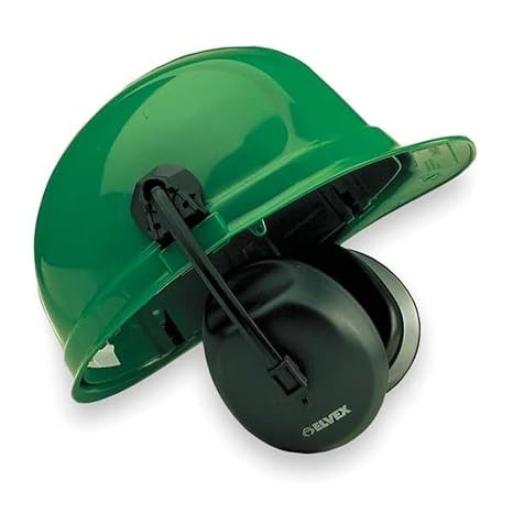 Delta Plus Elvex WELHM6093 Quicksnap Mount Large Profile Ear Muff with Exclusive Cut-Out Design to fit Under Safety Cap, Black