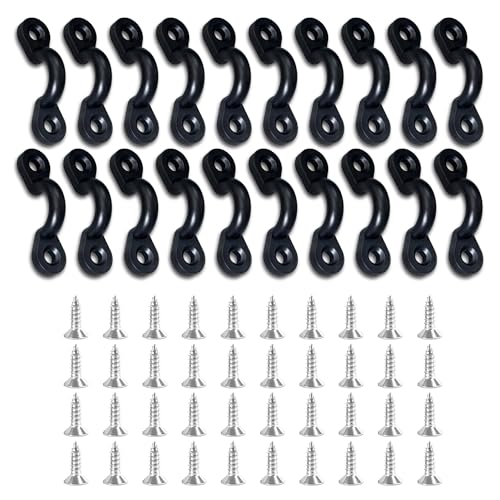 Kayak Pad Eye Kit, 1020PCS Premium Nylon Bungee Deck Loops Tie Down Pad Eye with 2040 Stainless Steel Screws for Boat Kayak Deck Rigging Kit Corrosion Resistant & Easy Installation