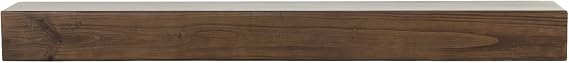 MANTELSDIRECT Dakota 60 Inch Fireplace Mantel Shelf, Box-Constructed Pine Wood Shelf with 9" Depth, Mocha Floating Mantel Shelf, Sturdy 60 x 5.5-Inch Wood Floating Shelf