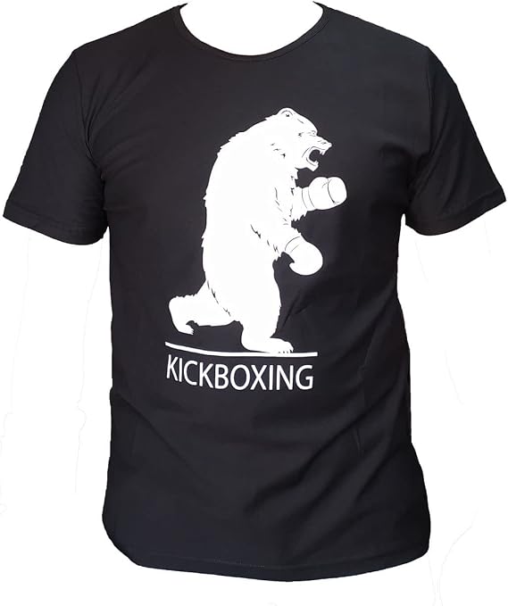 Leon Bear Kickboxing Kick Boks Tişörtü Normal Kesim Siyah