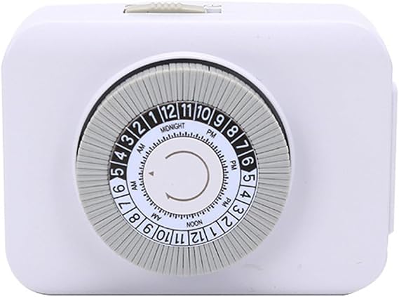 Indoor Mechanical Outlets Timer 24-Hour Programmable Plug-in Timer Switch Support 30-Minute Interval for Lights, Fans, Water Heaters, Fish Tanks, Electronic Devices Charging