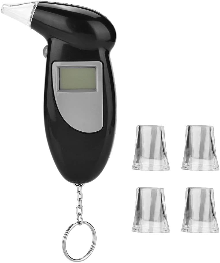 Digital Alcohol Breath Tester, Acouto Breath Analyzer for Alcohol, Key Chain Breath Alcohol Tester Breathalyzer, LCD Screen Professional Portable Digital Breath Alcohol Tester No Backlight