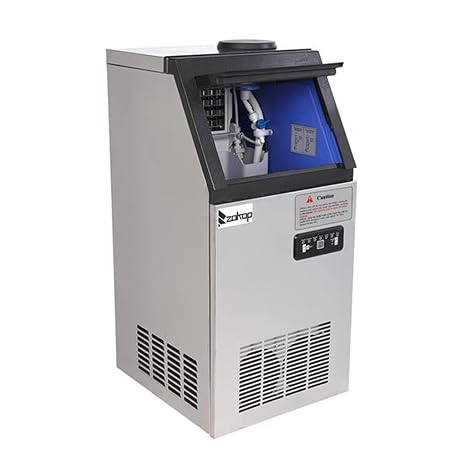 ZOKOP Commercial Ice Maker 110Lbs/24H, Stainless Steel Ice Machine with 24Lbs Ice Storage Capacity, Freestanding Under Counter ice Maker, Ideal for Home, Office, Restaurant, Bar, Coffee Shop