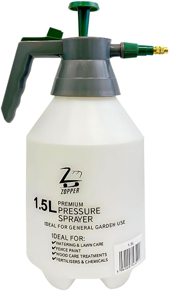 Garden Pressure Sprayer Bottle 1.5L Handheld Pump Action Water Spray Mister for Plants, Cleaning, Lawn, Fertiliser, Pesticide, Weed Killer Adjustable Nozzle & Ergonomic Grip