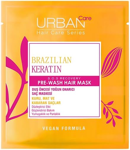 Urban Care Brezilya Keratin Düzleştirici Etkili Duş Öncesi Saç Bakım Maskesi 50 ml-Vegan | Düzleştirici