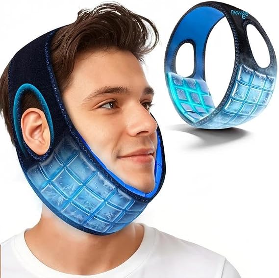 NEWGO Wisdom Teeth Pain Relief Ice Pack, 60-Min Long Lasting Cold | Face-contoured Design for Snug Fit, Soothes TMJ, Tooth Extraction Pain, Oral Surgery Recovery, and Jaw Discomfort