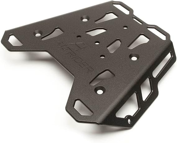 AltRider Motorcycle Luggage Rack Compatible with Yamaha Tenere 700 - Thick Aluminum Plate with Side Flanges - Zero Snag Design - 4 Mounting Positions - Supports Multiple Mounting Systems - Black