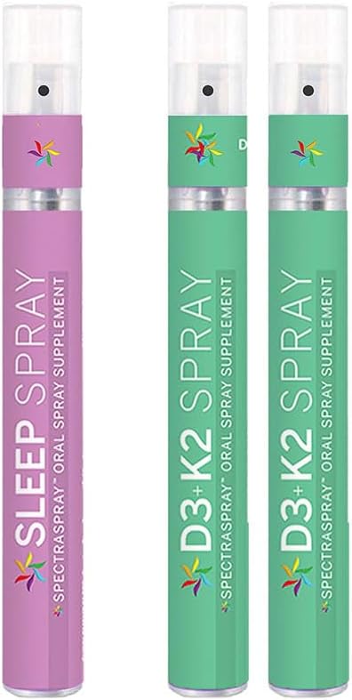 SpectraSpray Sleep & Wellness Support Bundle Sleep Spray & Vitamin D3 + K2 Oral Spray (2-Pack)