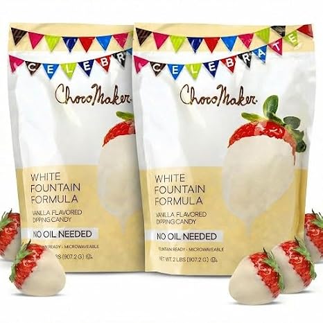 Chocomaker Milk Chocolate Mix, 2 Premium Milk Chocolate Cocoa Melting Wafers for Baking, Candy Making, Hot Chocolate & Desserts (2 lb (2 Pack), White Vanilla)