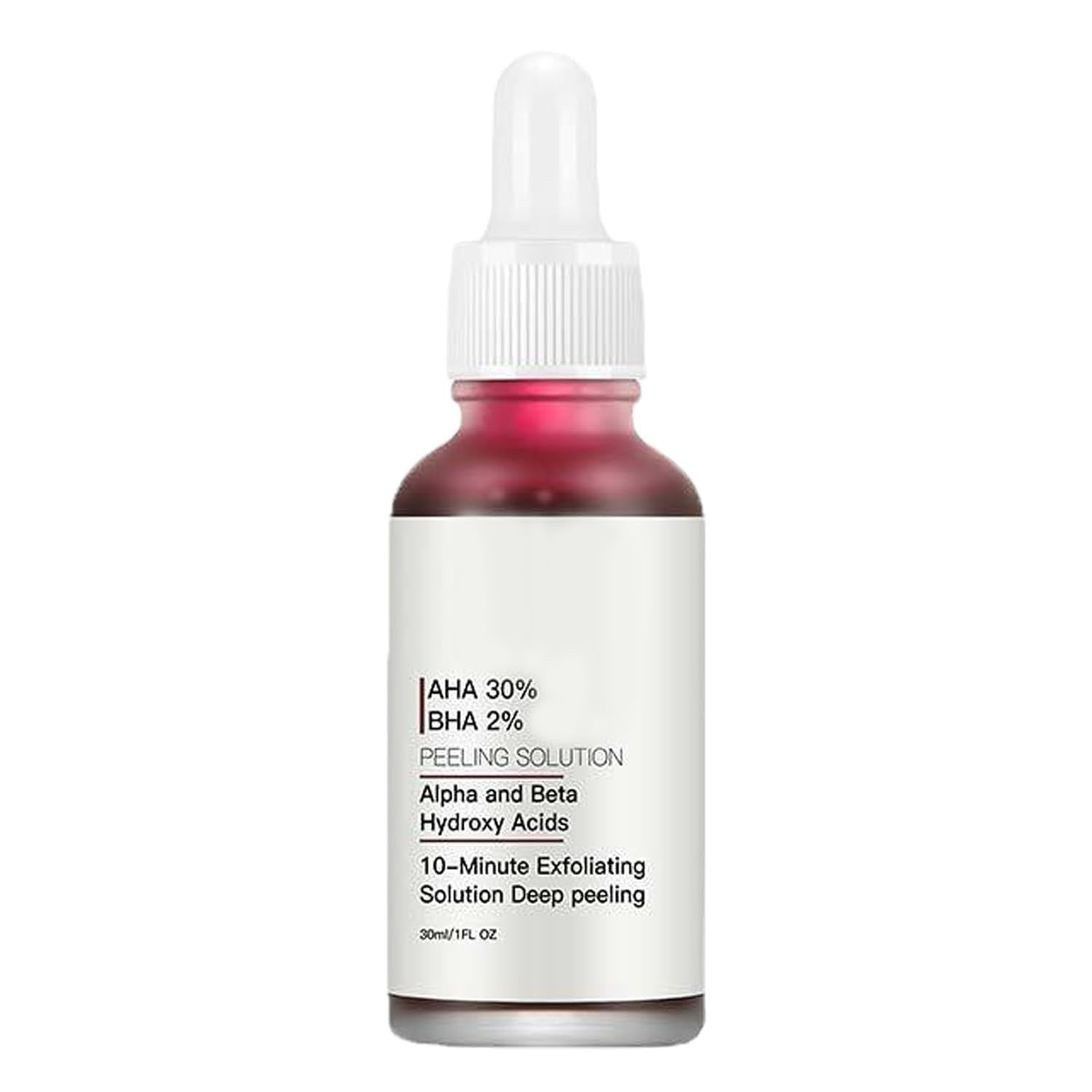 AHA 30%  BHA 2% Peeling Solution, Chemical Peel for Face At Home, BHA Liquid Exfoliant for Large Pores, Wrinkles & Fine Lines, 1.0 Floz 1 PCS