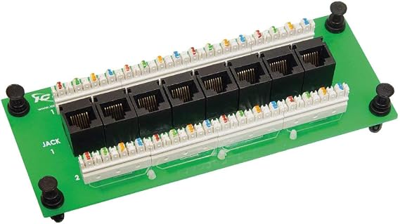 ICC CAT6 Ethernet Data Module, 8 Ports, UL Listed & PoE++ Rated, High-Performance Network Interface, Quick Push-Pin Mount, Fits 9", 14", and 28" Structured Wiring Enclosures