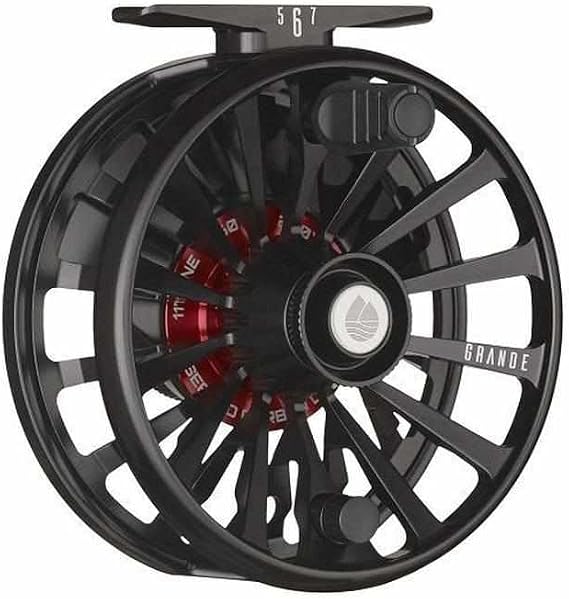 Redington Grande Fly Fishing Reel, Heavyweight Big Game Fly Reels, Freshwater and Saltwater, Super-Torque Drag System, Black, 5/6