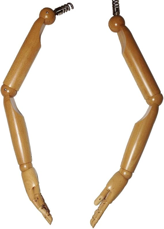 Kukin Wooden Mannequin Arms, Female, Natural Wood Color