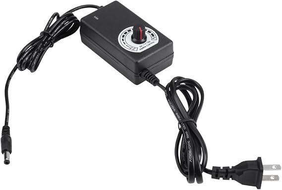 AC to DC Adapter 3-12V 2A Adjustable Power Supply Motor Speed Controller with US Plug for Electric Fan, Submersible Pump Safety Equipment, Beauty Meter